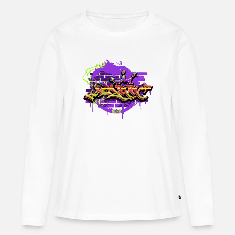 Graffiti - Frauen Premium Bio Langarmshirt - Weiß