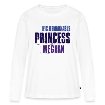 HT Royal Wedding Remarquable Princesse bleu - T-shirt manches longues Premium bio Femme - blanc - Devant - Julia (174cm)