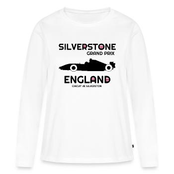 Silverstone, , Angleterre, drapeau britannique - T-shirt manches longues Premium bio Femme - blanc - Devant - Julia (174cm)