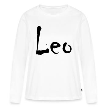 Leo - Frauen Premium Bio Langarmshirt - Weiß - Vorne - Julia (174cm)