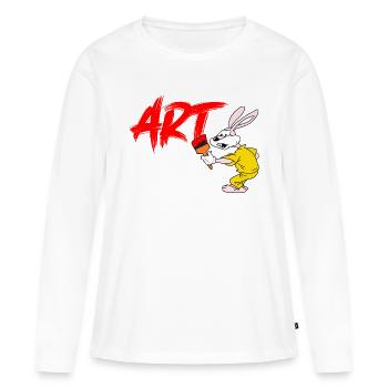 Serge le Lapin artiste - T-shirt manches longues Premium bio Femme - blanc - Devant - Julia (174cm)