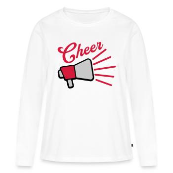 Symbole de parole du mégaphone Cheer - T-shirt manches longues Premium bio Femme - blanc - Devant - Julia (174cm)