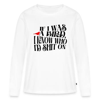 SI J’ÉTAIS UN OISEAU - T-shirt manches longues Premium bio Femme - blanc - Devant - Julia (174cm)
