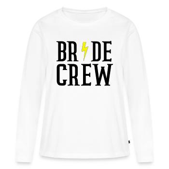 Équipage de la mariée - T-shirt manches longues Premium bio Femme - blanc - Devant - Julia (174cm)