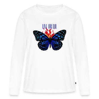 LIVE OR DIE - Frauen Premium Bio Langarmshirt - Weiß - Vorne - Julia (174cm)