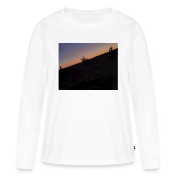 La nuit - T-shirt manches longues Premium bio Femme - blanc - Devant - Julia (174cm)