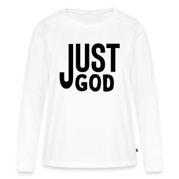 Dieu juste - T-shirt manches longues Premium bio Femme - blanc - Devant - Julia (174cm)