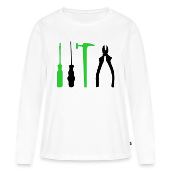 tool - Women's Premium Organic Long Sleeve Shirt - white - Front - Julia (174cm)