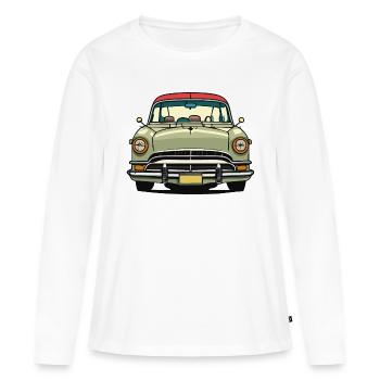 Voiture de collection - T-shirt manches longues Premium bio Femme - blanc - Devant - Julia (174cm)