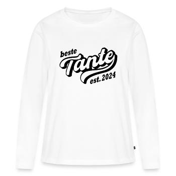 Beste Tante 2024 - Frauen Premium Bio Langarmshirt - Weiß - Vorne - Julia (174cm)