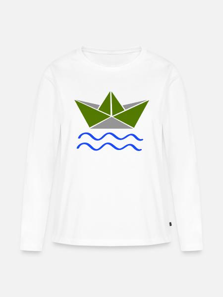Bateau en papier - T-shirt manches longues Premium bio Femme - blanc