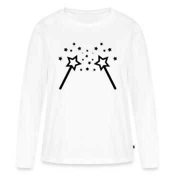 Baguette 02 - T-shirt manches longues Premium bio Femme - blanc - Devant - Julia (174cm)