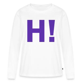 H point d'exclamation - T-shirt manches longues Premium bio Femme - blanc - Devant - Julia (174cm)