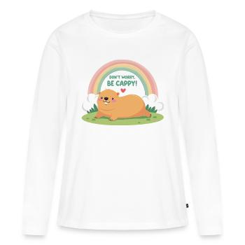 Dont Worry Be Cappy - Women's Premium Organic Long Sleeve Shirt - white - Front - Julia (174cm)