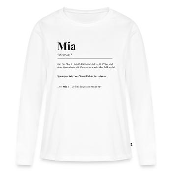 Mia - Frauen Premium Bio Langarmshirt - Weiß - Vorne - Julia (174cm)