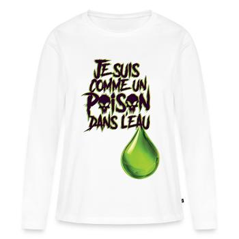 POISON DANS L'EAU #3 - let's talk - T-shirt manches longues Premium bio Femme - blanc - Devant - Julia (174cm)