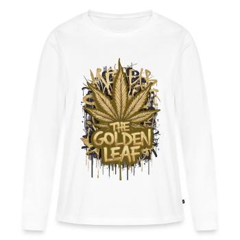 The Golden Leaf - Frauen Premium Bio Langarmshirt - Weiß - Vorne - Julia (174cm)