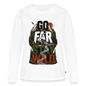 Go Far Stay Wild Offroad Abenteuer Natur 4x4 - Frauen Premium Bio Langarmshirt - Weiß - Vorne - Julia (174cm)