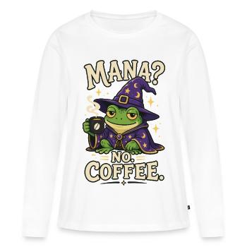 Mana Kaffee Frosch Zauberer Shirt - Frauen Premium Bio Langarmshirt - Weiß - Vorne - Julia (174cm)