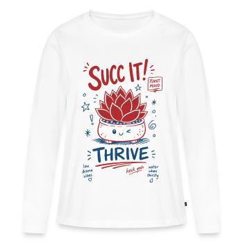 Succ It Thrive Süße Pflanze Sukkulenten-Liebhaber - Frauen Premium Bio Langarmshirt - Weiß - Vorne - Julia (174cm)