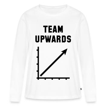 Équipe vers le haut (Succès / Progression / Noir) - T-shirt manches longues Premium bio Femme - blanc - Devant - Julia (174cm)