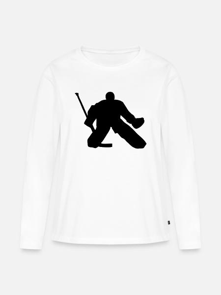 Eishockey - Frauen Premium Bio Langarmshirt - Weiß