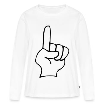 Index - T-shirt manches longues Premium bio Femme - blanc - Devant - Julia (174cm)