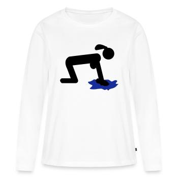 femme de ménage - T-shirt manches longues Premium bio Femme - blanc - Devant - Julia (174cm)