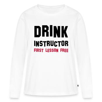 drink instructor - Frauen Premium Bio Langarmshirt - Weiß - Vorne - Julia (174cm)