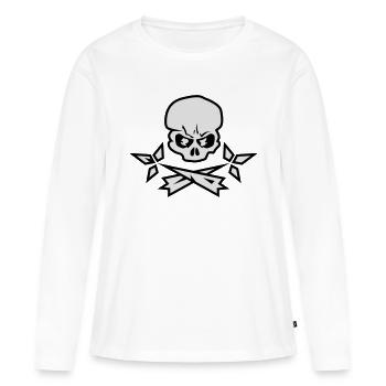 Kopf des Todes Hermine Hermine Bretonne - Frauen Premium Bio Langarmshirt - Weiß - Vorne - Julia (174cm)