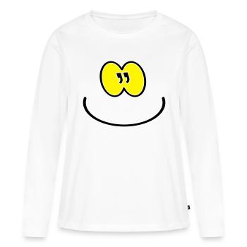 sourire, s'il vous plaît / smile, please (2c) - T-shirt manches longues Premium bio Femme - blanc - Devant - Julia (174cm)