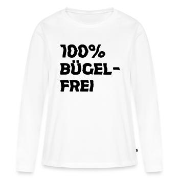 100% non-iron, wrinkled - Women's Premium Organic Long Sleeve Shirt - white - Front - Julia (174cm)