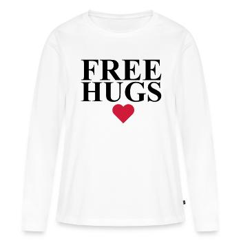 Free Hugs - T-shirt manches longues Premium bio Femme - blanc - Devant - Julia (174cm)