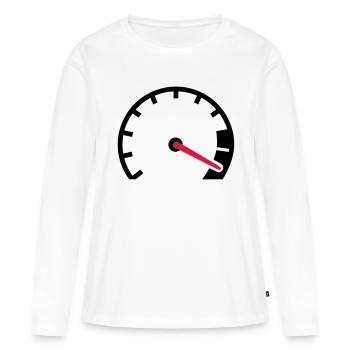 Compteur vitesse - T-shirt manches longues Premium bio Femme - blanc - Devant - Julia (174cm)