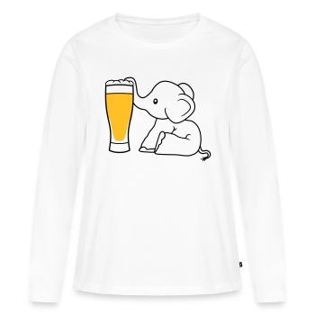 bière d'éléphant sucer l'alcool boire soif ivre - T-shirt manches longues Premium bio Femme - blanc - Devant - Julia (174cm)