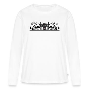 Scherenschnitt - Frauen Premium Bio Langarmshirt - Weiß - Vorne - Julia (174cm)