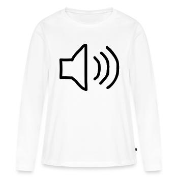 Haut-parleur - T-shirt manches longues Premium bio Femme - blanc - Devant - Julia (174cm)