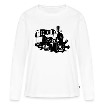 Dampflok 2 - Frauen Premium Bio Langarmshirt - Weiß - Vorne - Julia (174cm)