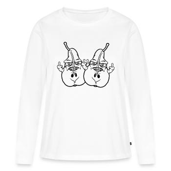 le visage de poire en colère en colère colère mons - T-shirt manches longues Premium bio Femme - blanc - Devant - Julia (174cm)