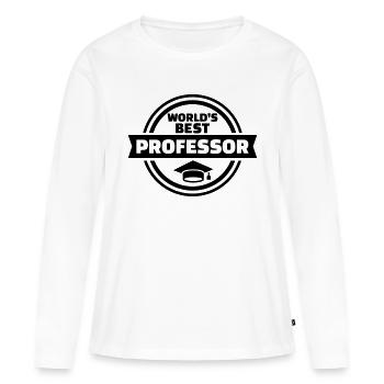 Professor - Frauen Premium Bio Langarmshirt - Weiß - Vorne - Julia (174cm)