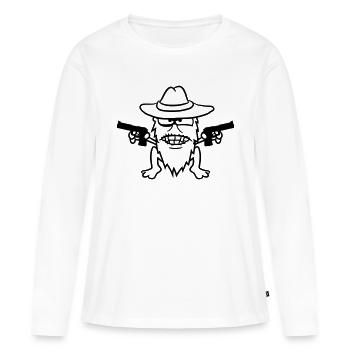 Cowboy pistols gangster raid shoot evil raiders th - Women's Premium Organic Long Sleeve Shirt - white - Front - Julia (174cm)