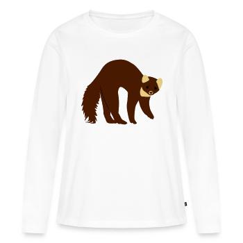 marder - Frauen Premium Bio Langarmshirt - Weiß - Vorne - Julia (174cm)