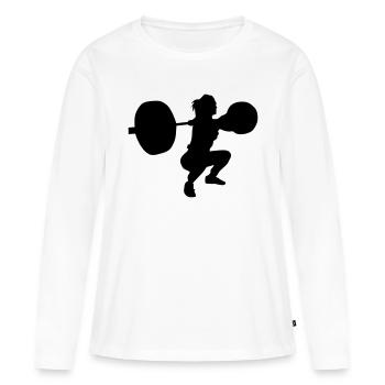 lift girl squat - Frauen Premium Bio Langarmshirt - Weiß - Vorne - Julia (174cm)