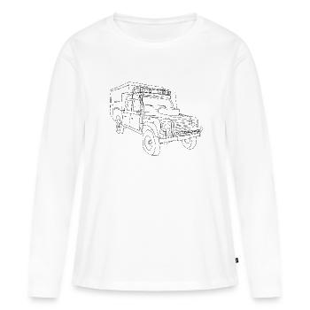 Defender black - Women's Premium Organic Long Sleeve Shirt - white - Front - Julia (174cm)