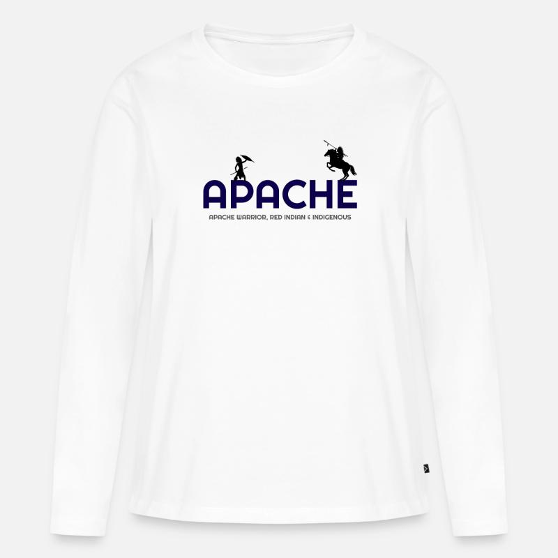 Alles über Apache, Apache Indian, Apache hoodies, A - Frauen Premium Bio Langarmshirt - Weiß