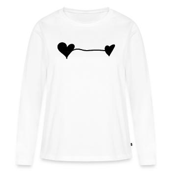 coeurs noirs - T-shirt manches longues Premium bio Femme - blanc - Devant - Julia (174cm)