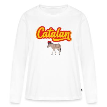 Catalan Ane Catalan Barratina Cadeau Régional - T-shirt manches longues Premium bio Femme - blanc - Devant - Julia (174cm)