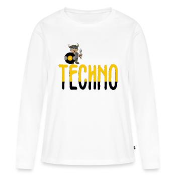 Techno-Wikinger - Frauen Premium Bio Langarmshirt - Weiß - Vorne - Julia (174cm)