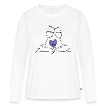 Poltern mit Stil - Frauen Premium Bio Langarmshirt - Weiß - Vorne - Julia (174cm)