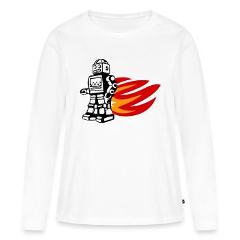 Burnout-Bot - Frauen Premium Bio Langarmshirt - Weiß - Vorne - Julia (174cm)